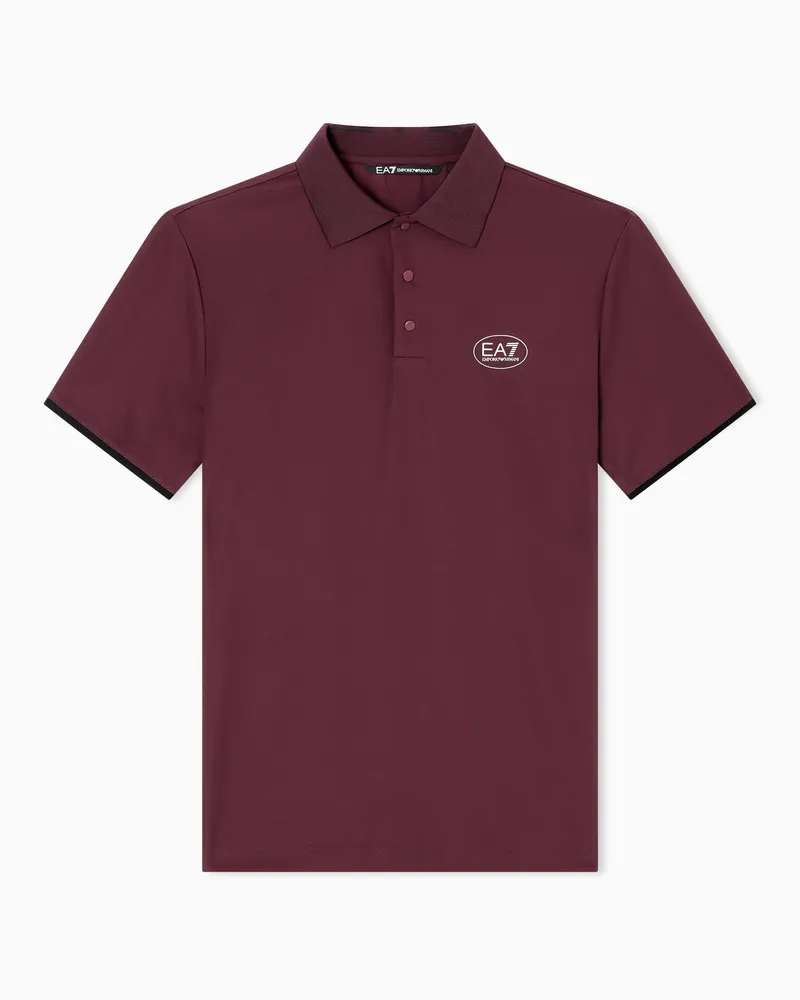 EA7 Golf Pro Poloshirt mit kurzen Ärmeln, gefertigt aus VENTUS7-Funktionsgewebe Burgunderrot