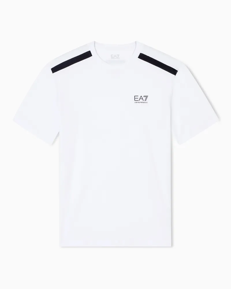 EA7 Dynamic Athlete Rundhals-T-Shirt aus „Natural VENTUS7“-Funktionsgewebe Weiß