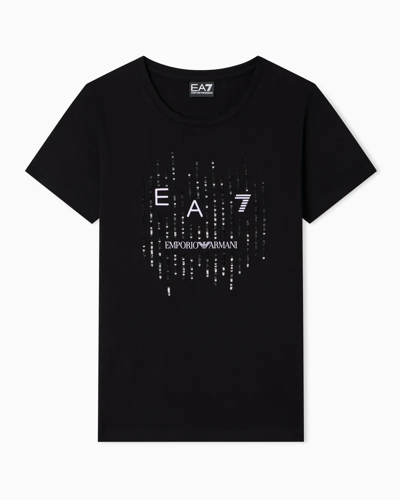 EA7 T-Shirt aus Stretchjersey Schwarz