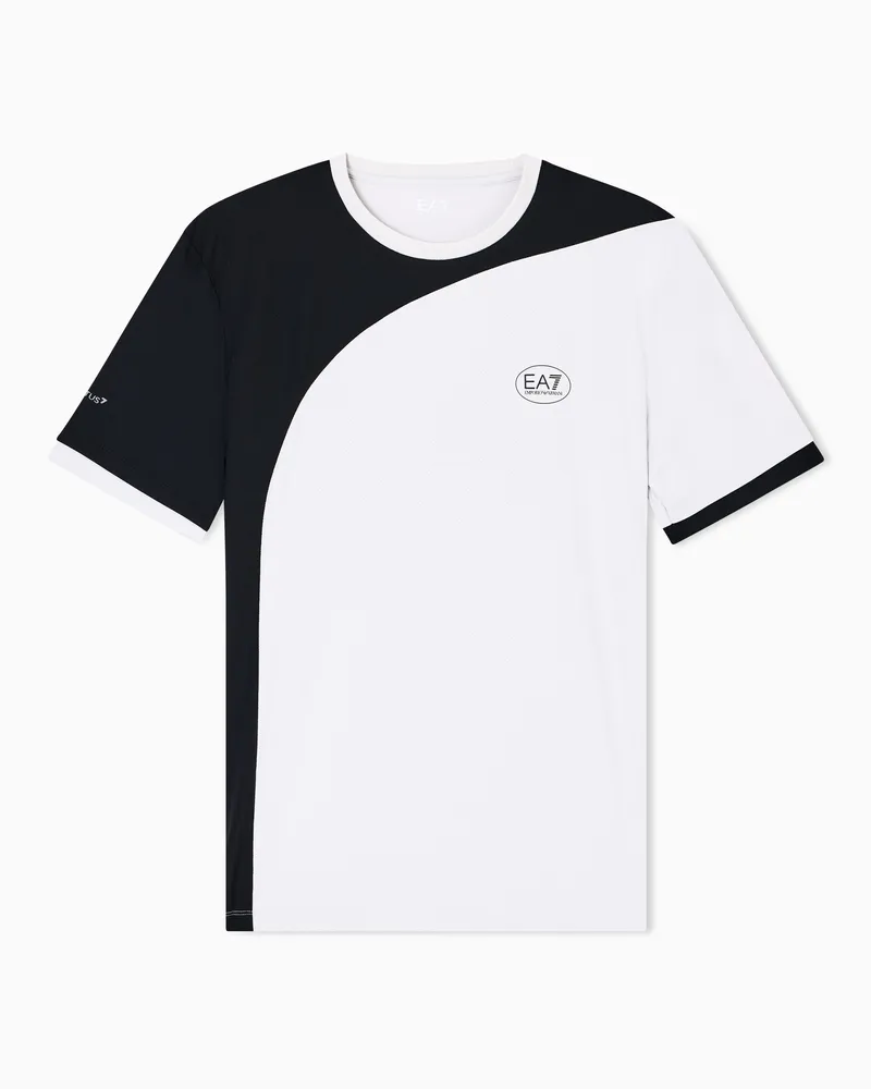 EA7 Tennis Pro Rundhals-T-Shirt aus VENTUS7-Funktionsgewebe Hellblau