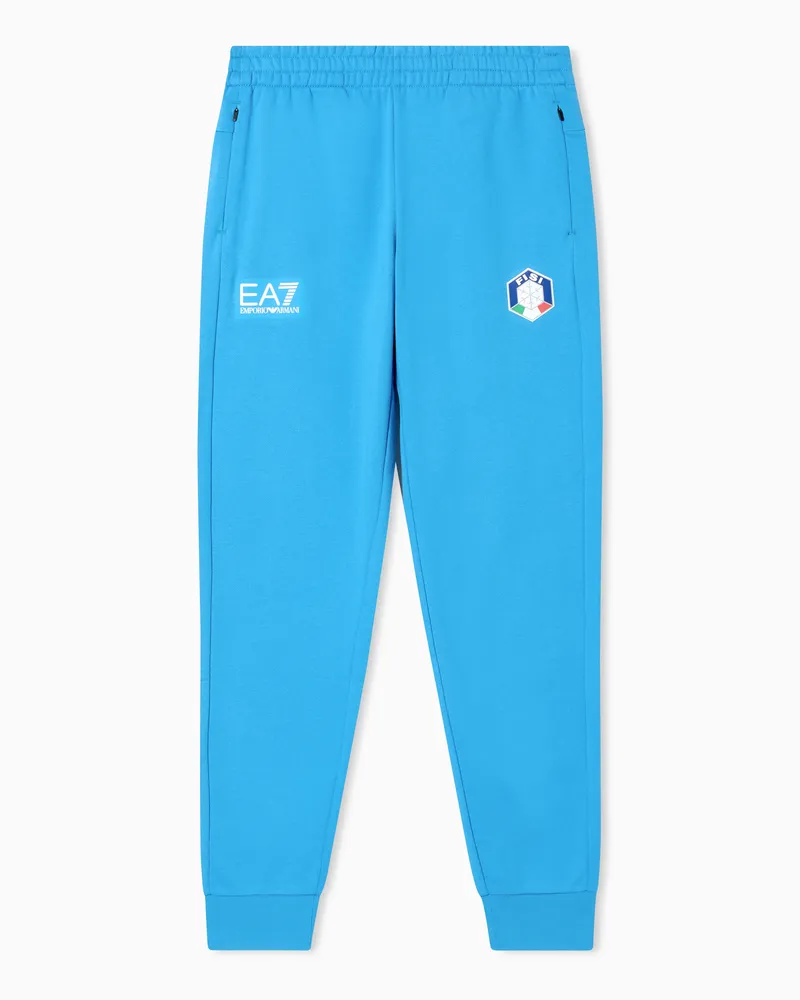 EA7 Jogginghose der FISI-Kollektion aus „Natural VENTUS7“-Gewebe Blau