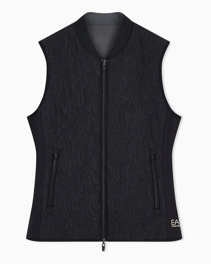 EA7 Weste Golf Pro gepolstert reguläre Passform mit Strickdetail Schwarz