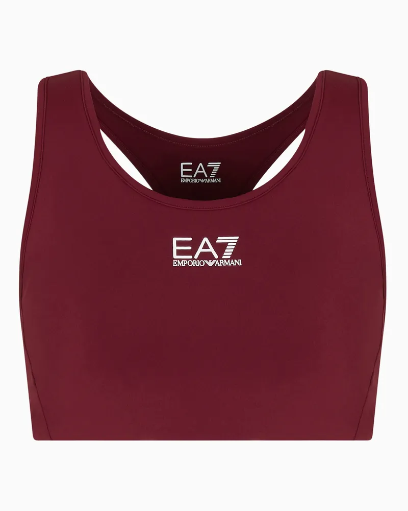EA7 Dynamic Athlete Sport-BH aus VIGOR7-Funktionsgewebe Burgunderrot