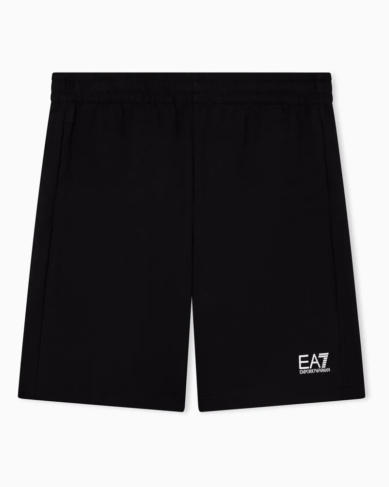 EA7 Core Identity Shorts aus Baumwolle mit Tunnelzug Schwarz