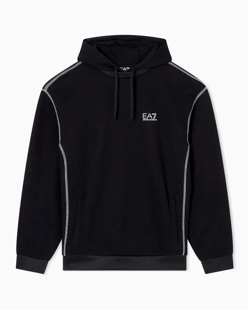 EA7 Dynamic Athlete Sweatshirt mit Kapuze aus „Natural VENTUS7“-Funktionsgewebe Schwarz