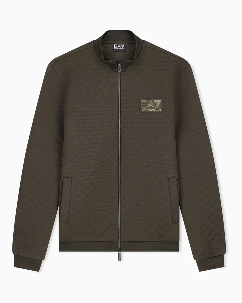 EA7 Sweatshirt Premium Label aus Jersey im Regular Fit Braun
