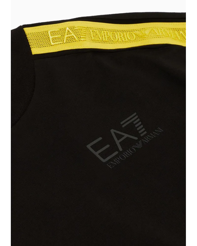 EA7 Logo Series Boy T-shirt Aus Baumwolle Schwarz