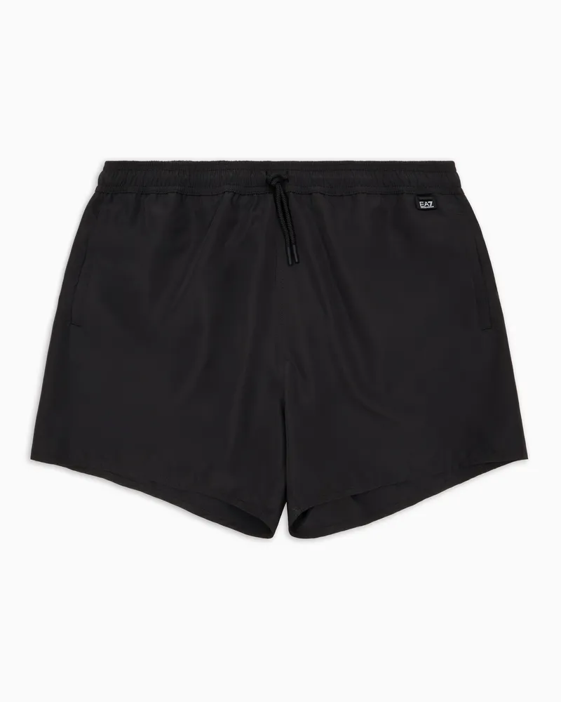 EA7 Badeboxershorts mit Logo Schwarz