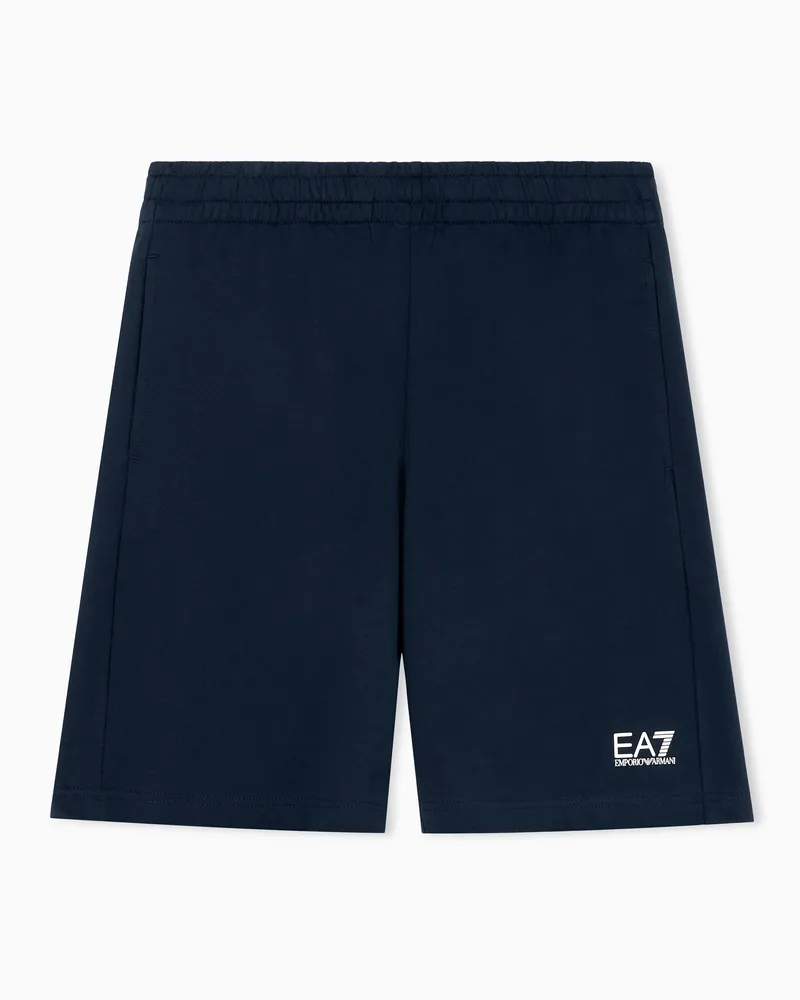 EA7 Core Identity Shorts aus Baumwolle mit Tunnelzug Blau