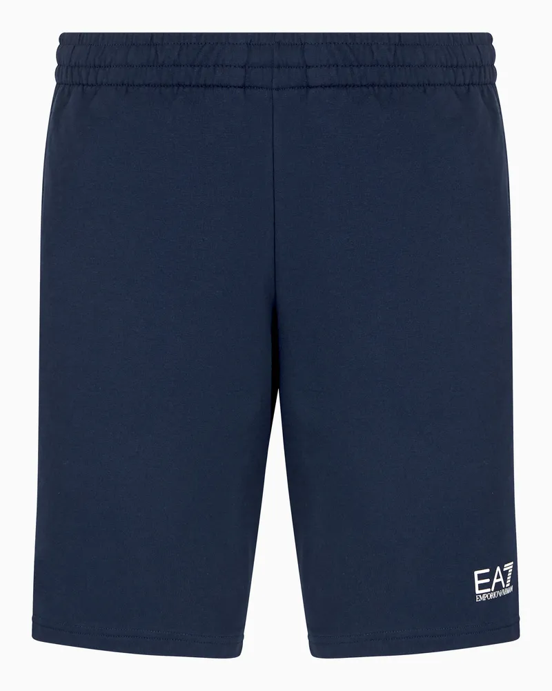 EA7 Core Identity Shorts aus Baumwolle mit Tunnelzug Blau