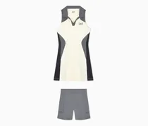 Polokleid Tennis Pro Piquet mit Stretch ärmellos