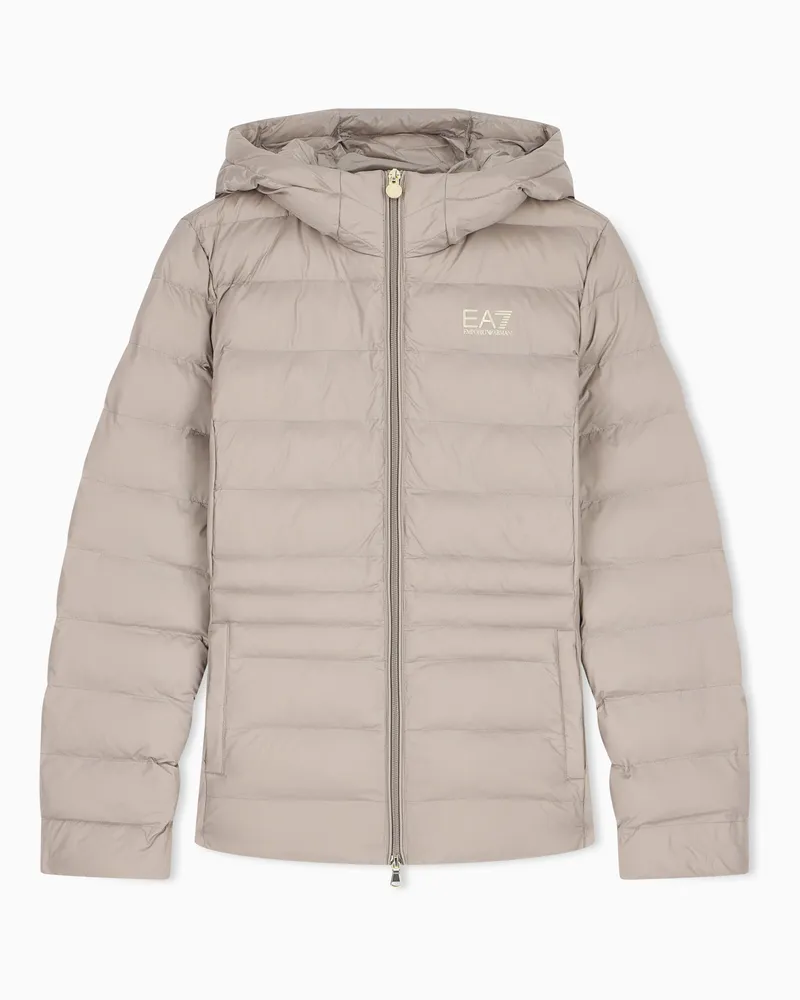 EA7 Nylonjacke mit Wattierung und fester Kapuze Core Lady Grau