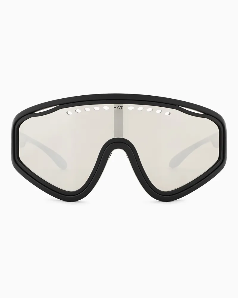 EA7 Sportliche Sonnenbrille mit unregelmäßig geformter Fassung Schwarz