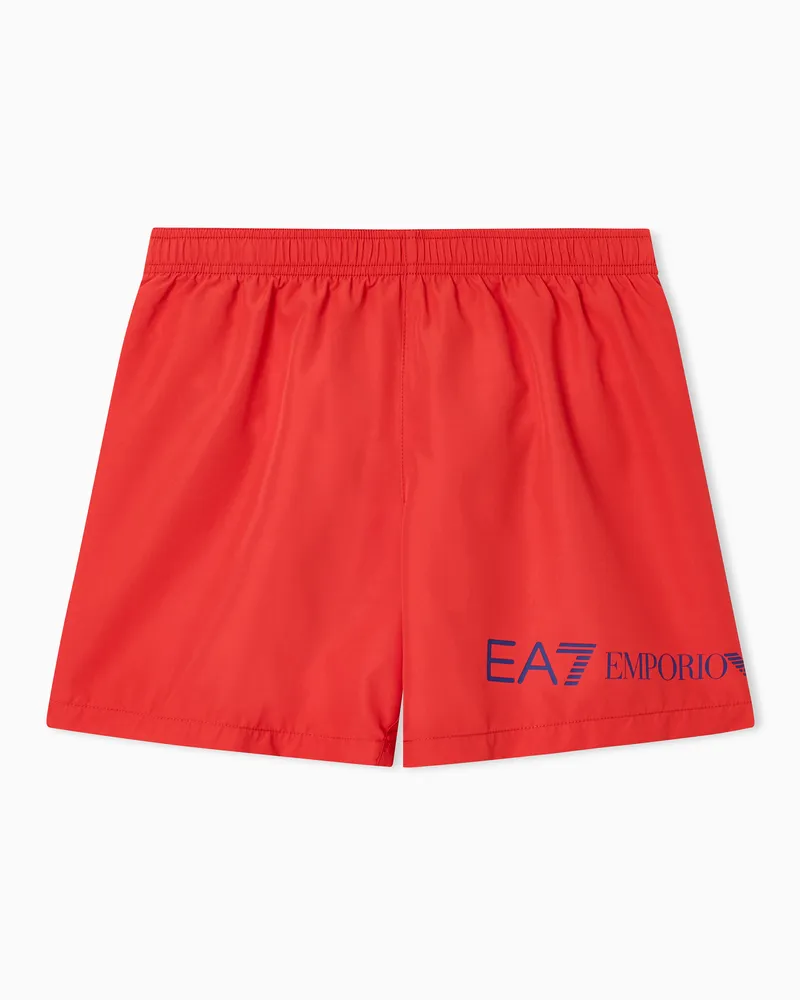 EA7 ASV Boy Bade-Boxershorts Rot