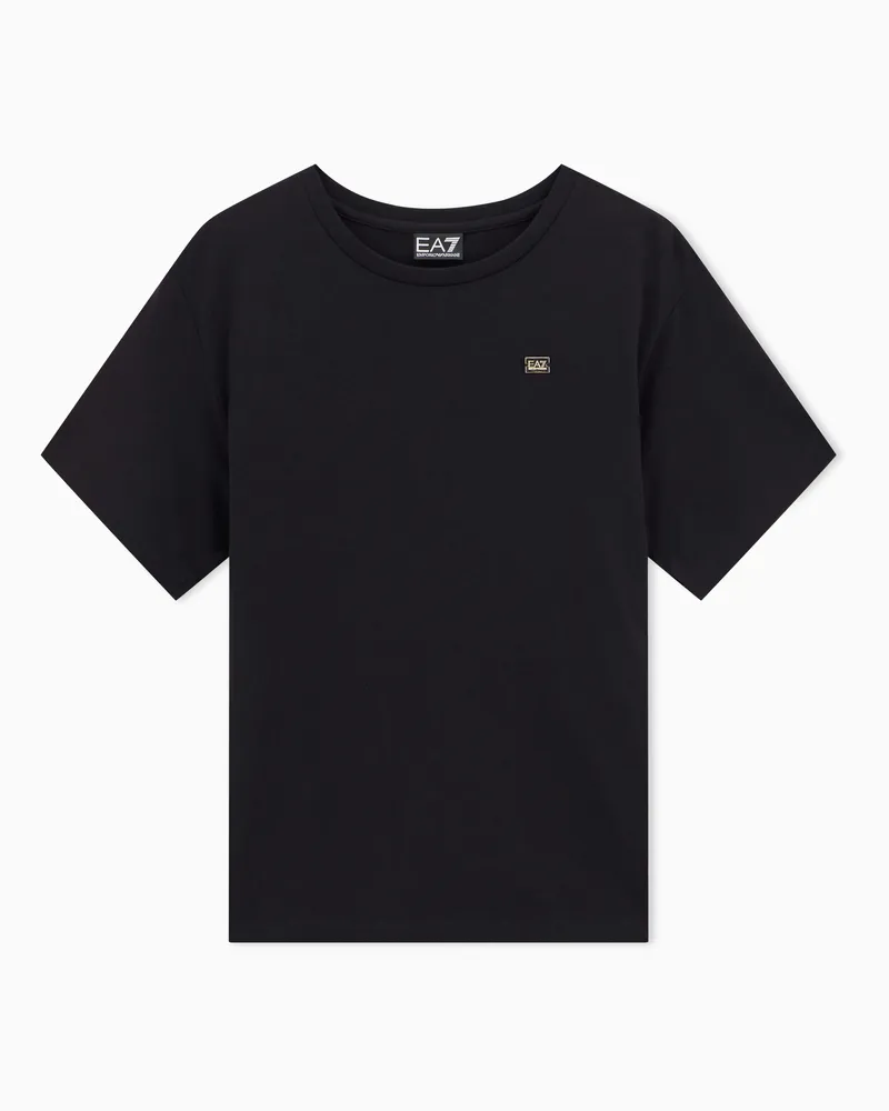 EA7 Stretchjersey t-shirt mit Rundhalsausschnitt Core Lady Schwarz
