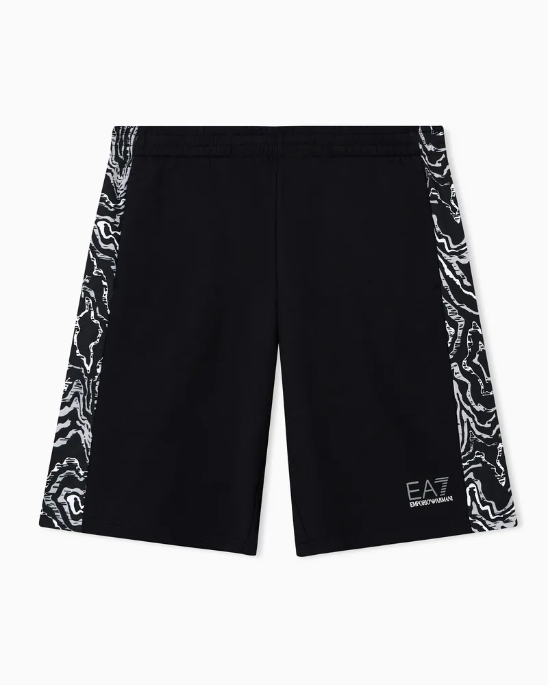 EA7 Visibility Bermudashorts aus reiner Baumwolle Schwarz