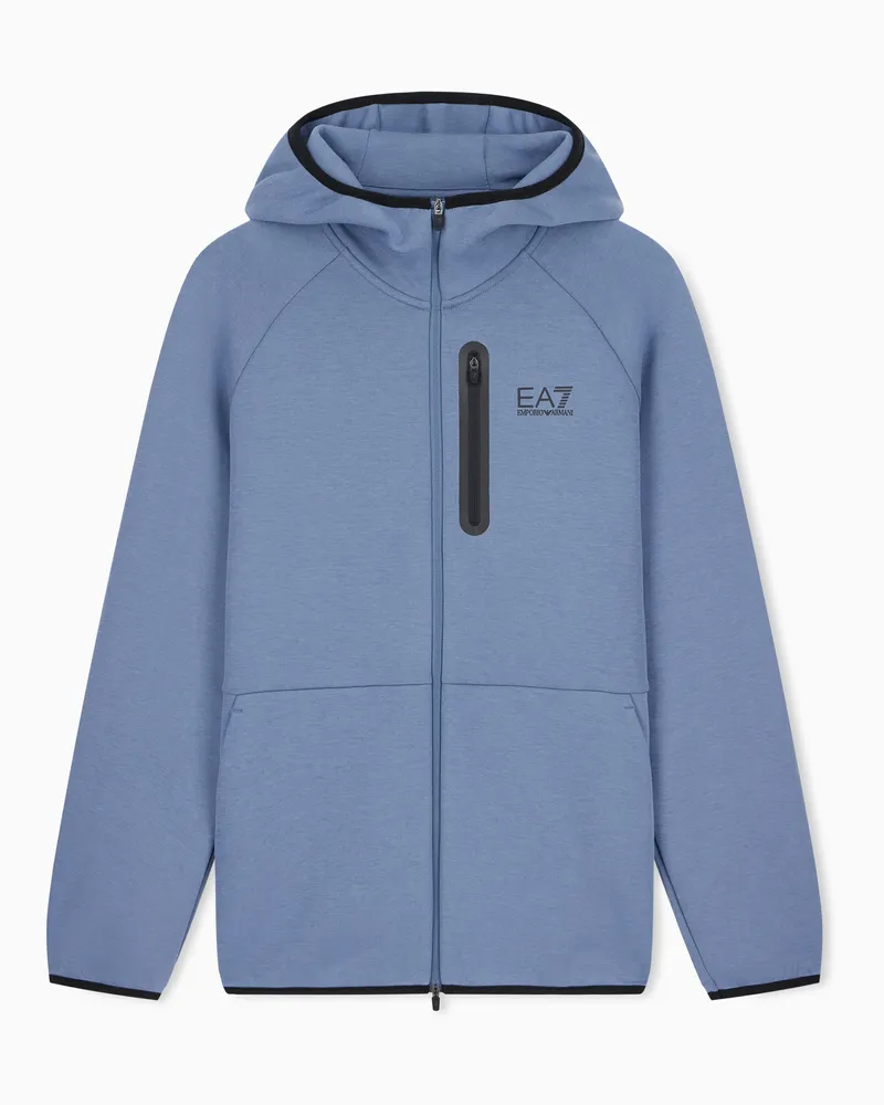 EA7 Sweatshirt Natural Ventus 7 regularer Passform aus Jersey Hellblau