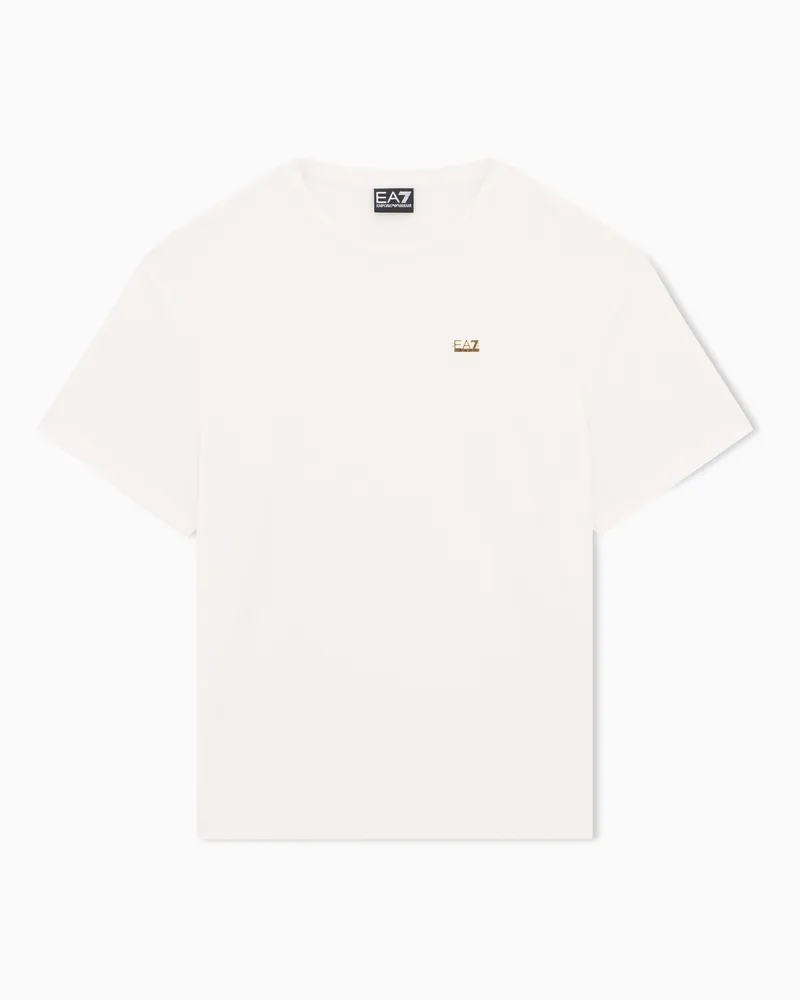 EA7 Core Lady Relax T-Shirt aus Viskosemischung Weiß