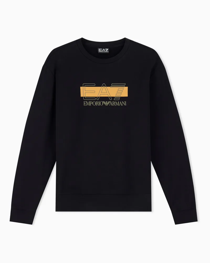 EA7 Sweatshirt visibility mit Rundhalsausschnitt Schwarz