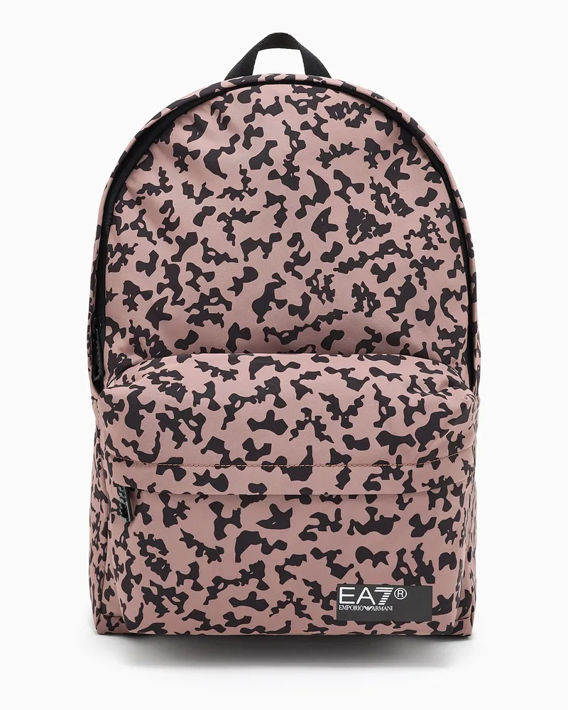 EA7 Graphic Series Rucksack aus recyceltem Gewebe mit ASV-Print Gemustert