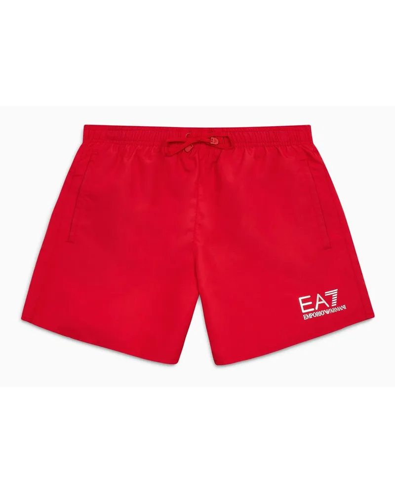 EA7 Badeboxershorts mit Logo Rot