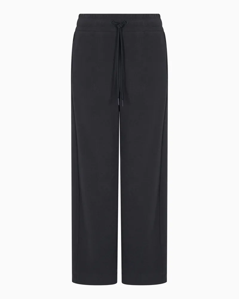 EA7 Weite Sporty Forever Hose aus einer Baumwollmischung Grau
