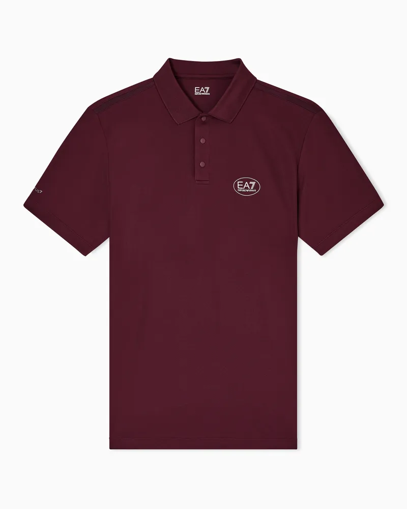 EA7 Tennis Pro Poloshirt aus VENTUS7-Funktionsgewebe Burgunderrot