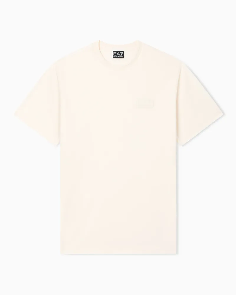 EA7 Lux Identity T-Shirt mit Rundhalsausschnitt aus einer Jersey-Modal-Mischung Weiß