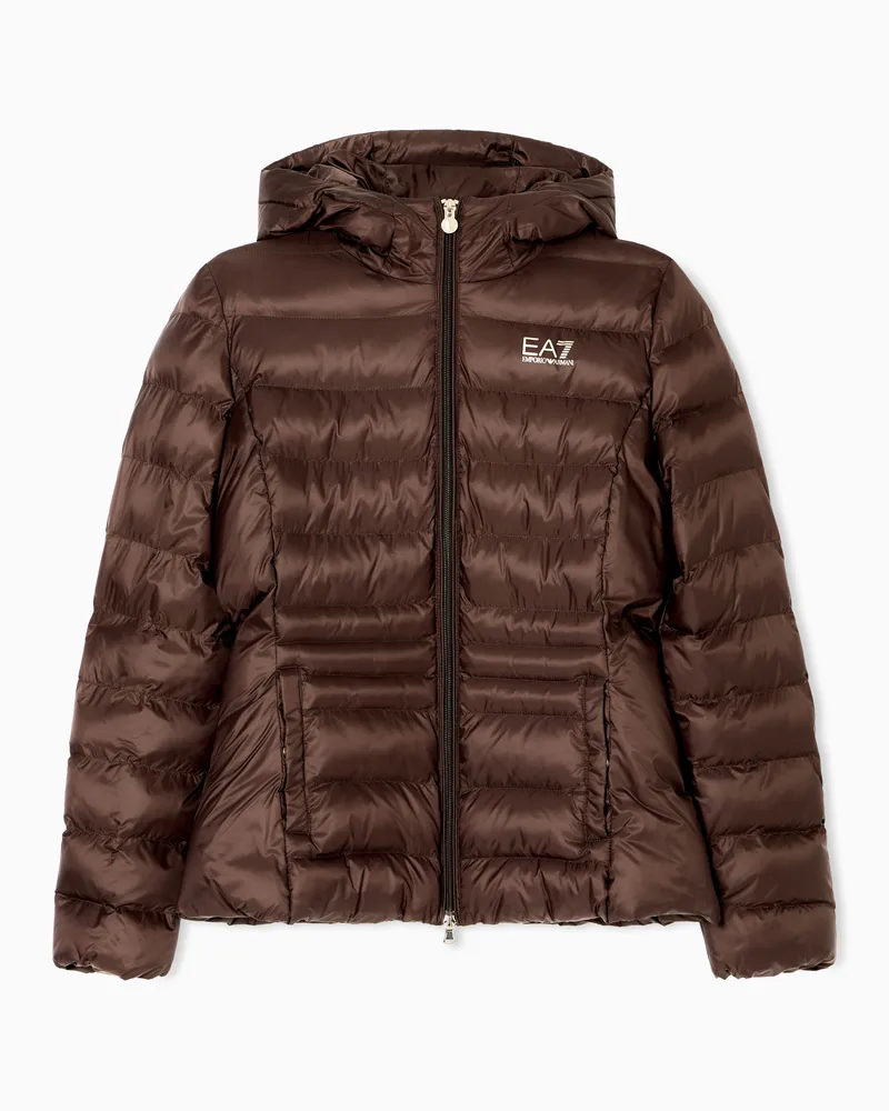 EA7 Wattierte Core Lady Jacke aus Nylon Braun