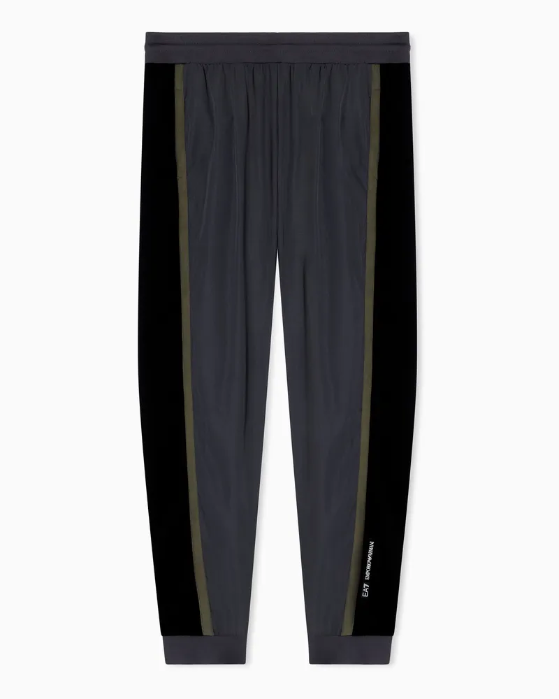 EA7 Athletic Colour Block Jogginghose aus einer Nylon-Viskose-Mischung Grau