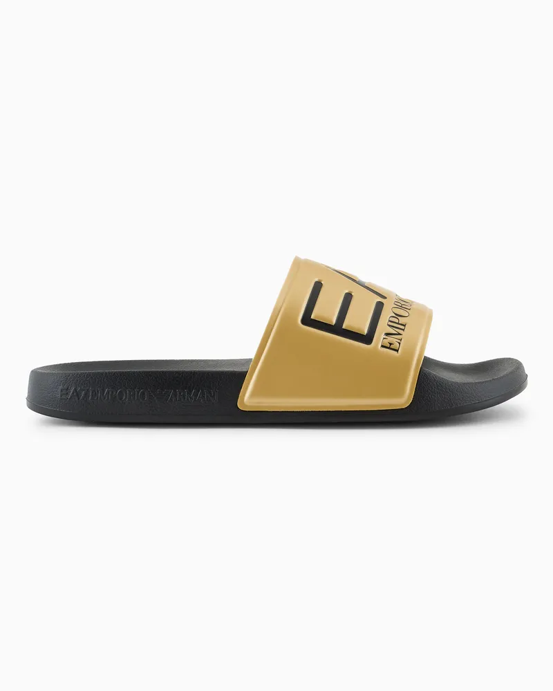 EA7 Pantolette mit Maxi-Logo Goldfarben
