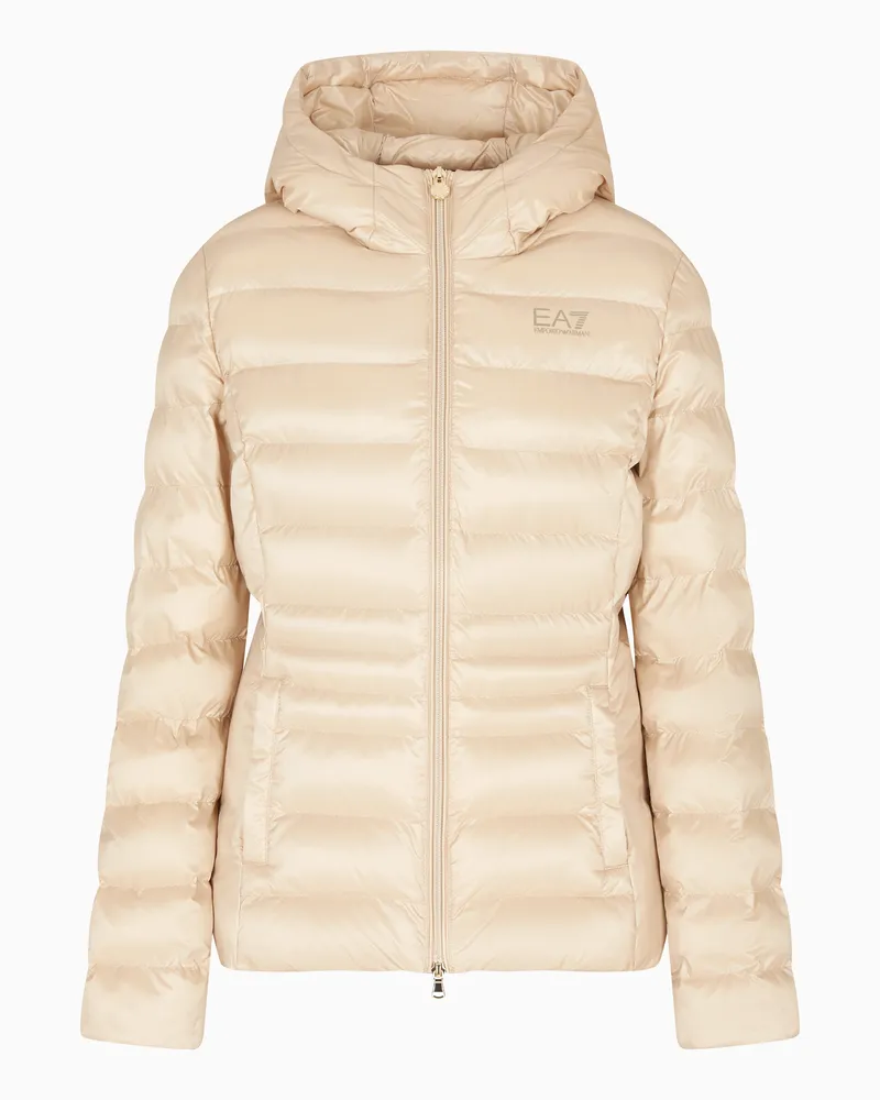 EA7 Wattierte Core Lady Jacke aus Nylon Beige