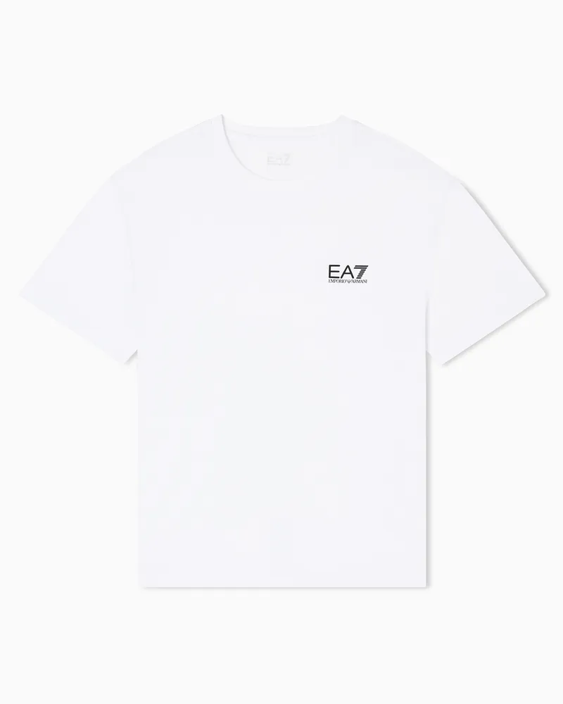 EA7 Core Identity T-Shirt aus Pima-Baumwolle Weiß