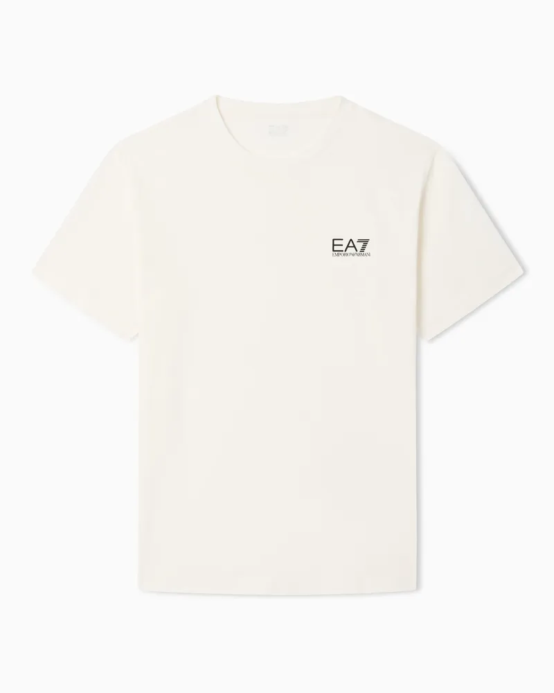 EA7 Core Identity T-Shirt aus Pima-Baumwolle Weiß