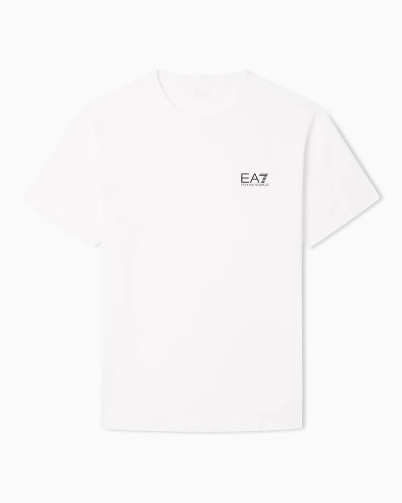 EA7 Core Identity T-Shirt aus Pima-Baumwolle Weiß