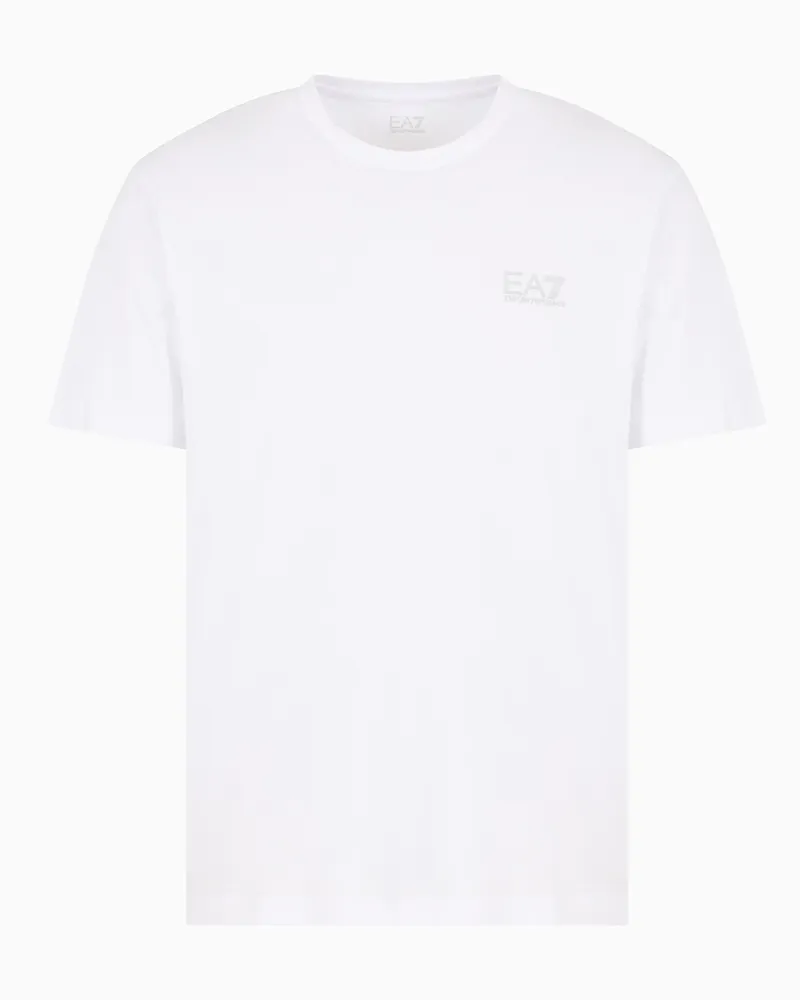 EA7 Core Identity T-Shirt aus Pima-Baumwolle Weiß