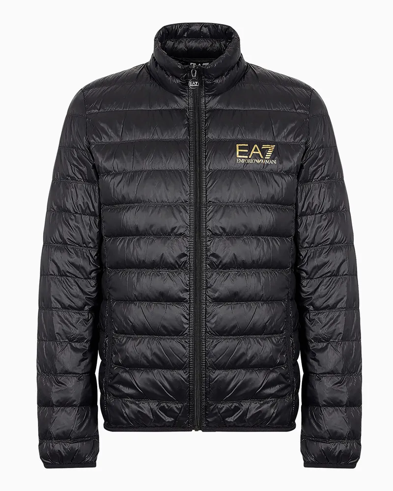 EA7 Core Identity packbare Daunenjacke Schwarz