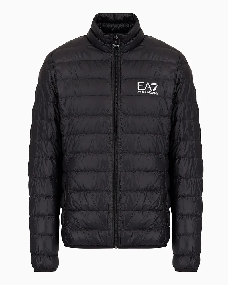 EA7 Core Identity packbare Daunenjacke Schwarz