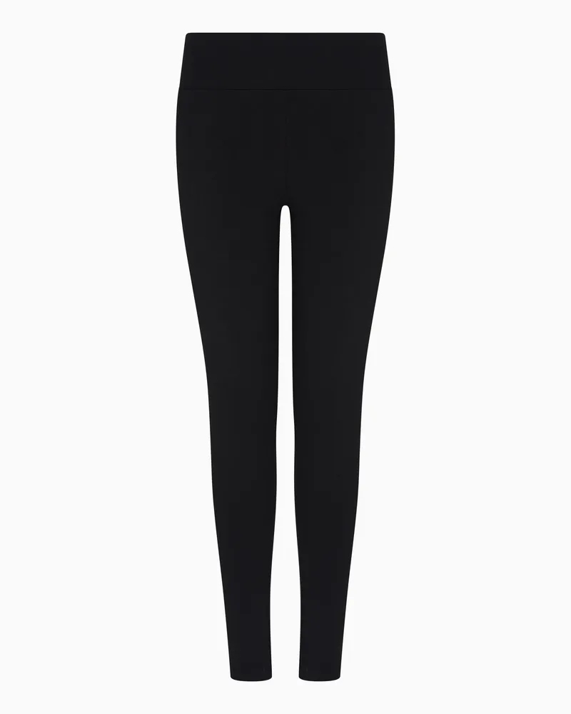 EA7 Core Lady Leggings aus Baumwollstretch-Jersey Schwarz