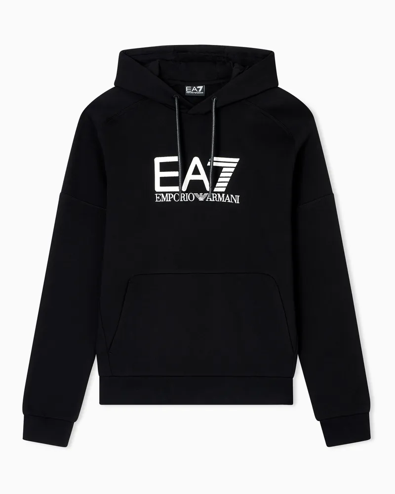 EA7 Visibility Sweatshirt mit Kapuze aus einer Baumwollmischung Schwarz