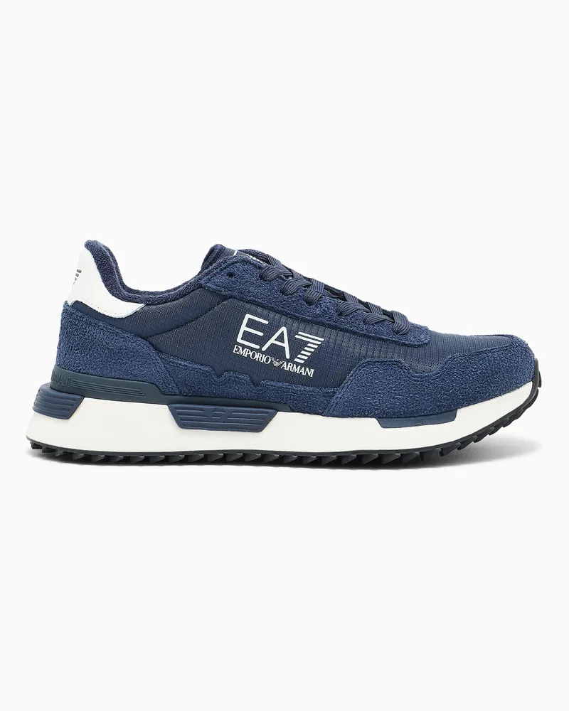 EA7 Vintage Sneaker mit Wildledereinsätzen Vintage Running Blau
