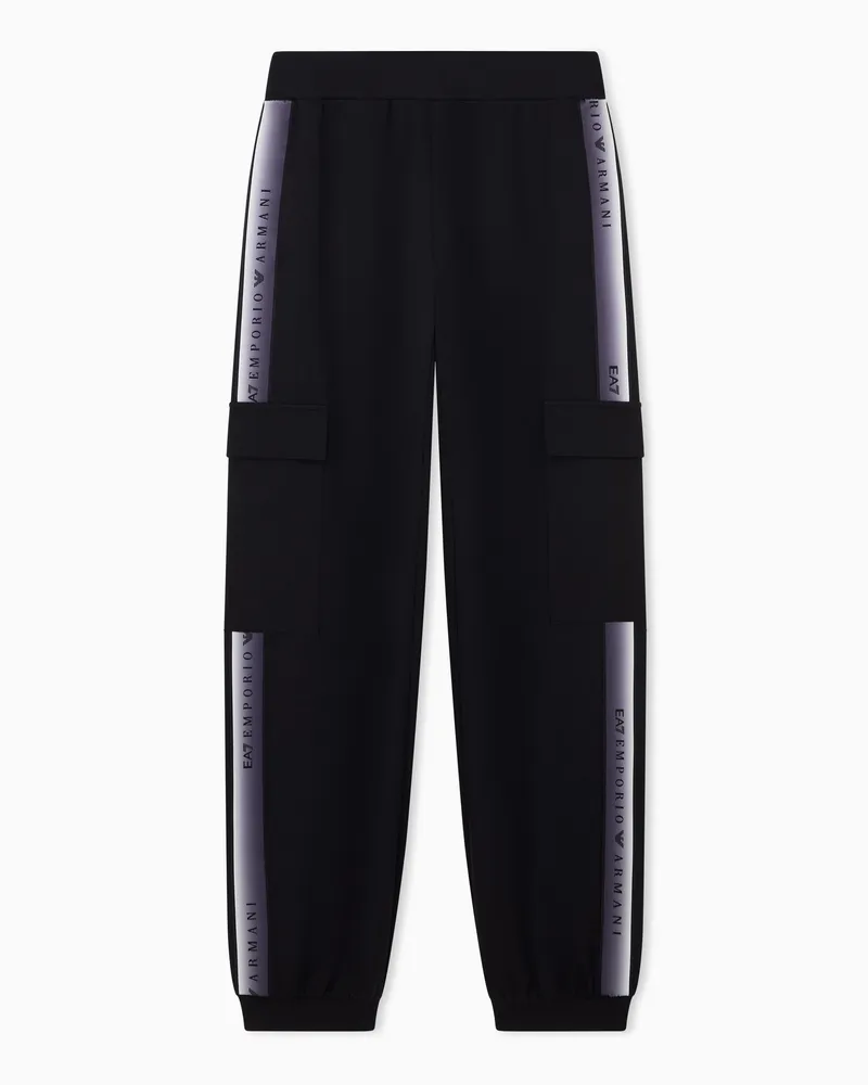 EA7 Cargo-Jogginghose Natural Ventus 7 mit Seitenstreifen Schwarz