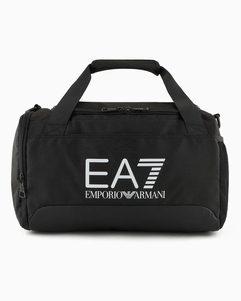 EA7 Kleine Tasche mit Maxi-Logo aus Funktionsgewebe Schwarz