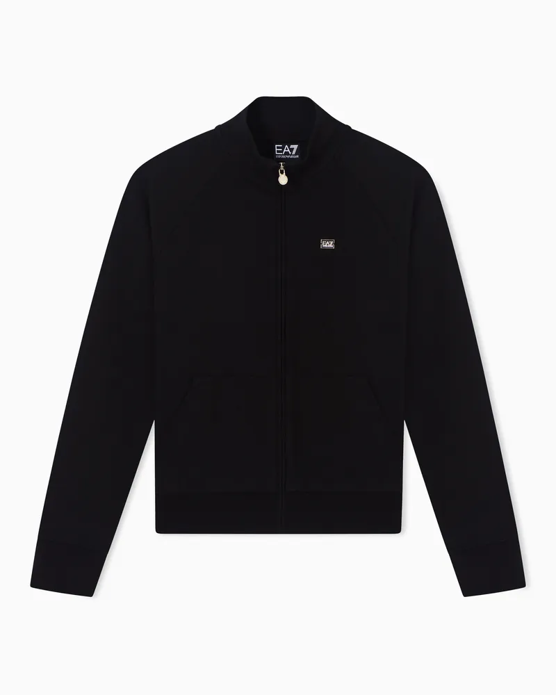 EA7 Core Lady Sweatshirt aus Baumwollstretch Schwarz