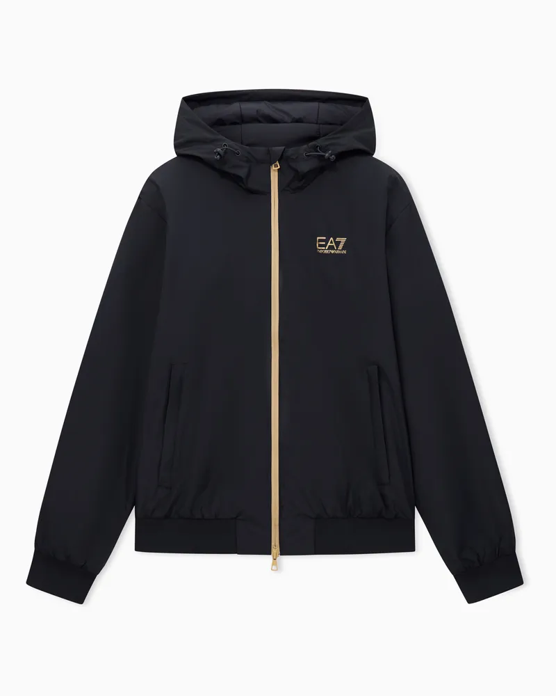 EA7 Core Identity Bomberjacke mit Kapuze aus Funktionsgewebe Schwarz
