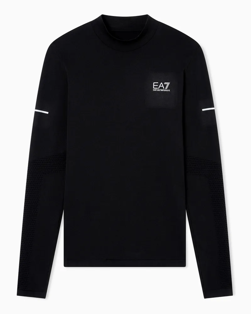 EA7 Dynamic Athlete Pullover mit langen Ärmeln aus FUROR7 Funktionsgewebe Schwarz