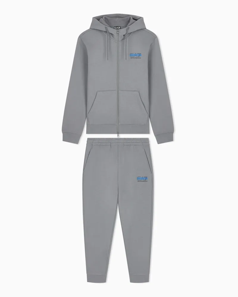 EA7 Trainingsanzug Visibility aus Baumwolljersey mit Kapuze Grau