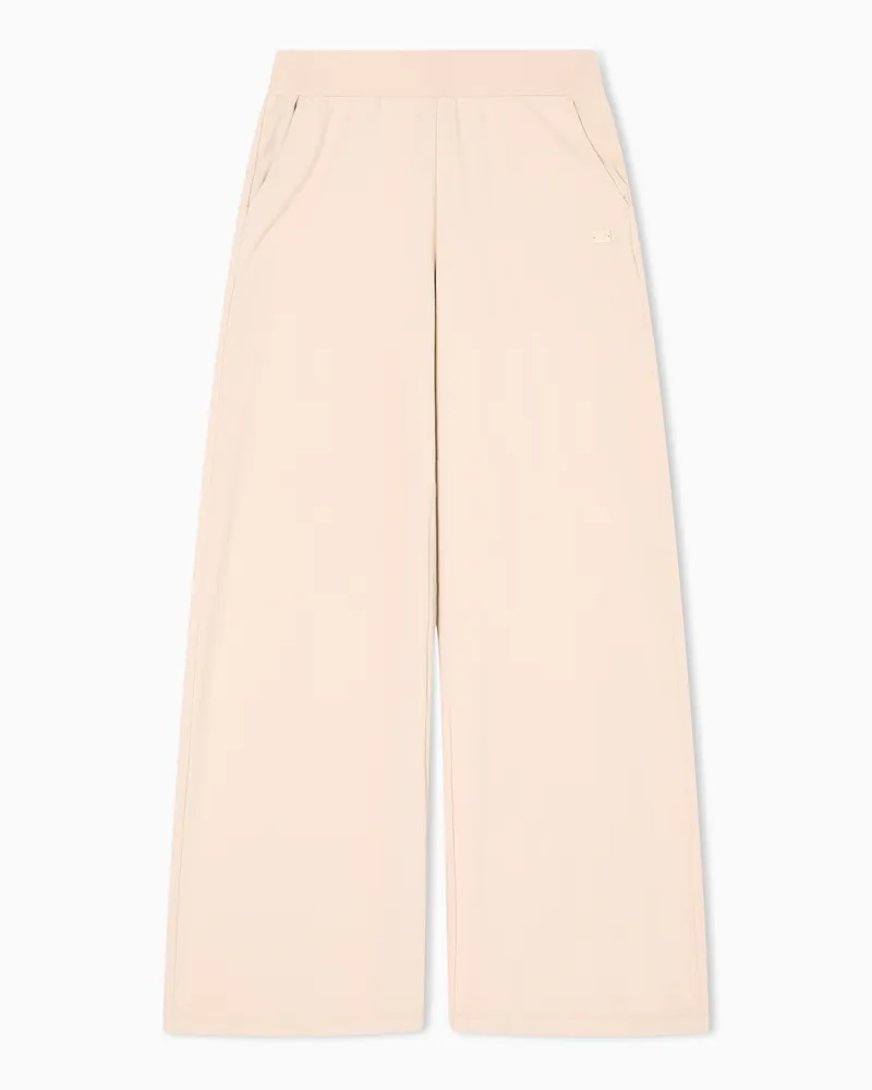 EA7 Core Lady Weite Hose aus Baumwollstretch Beige