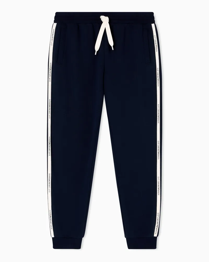 EA7 Logo Series Jogginghose aus einer Baumwollmischung Marineblau