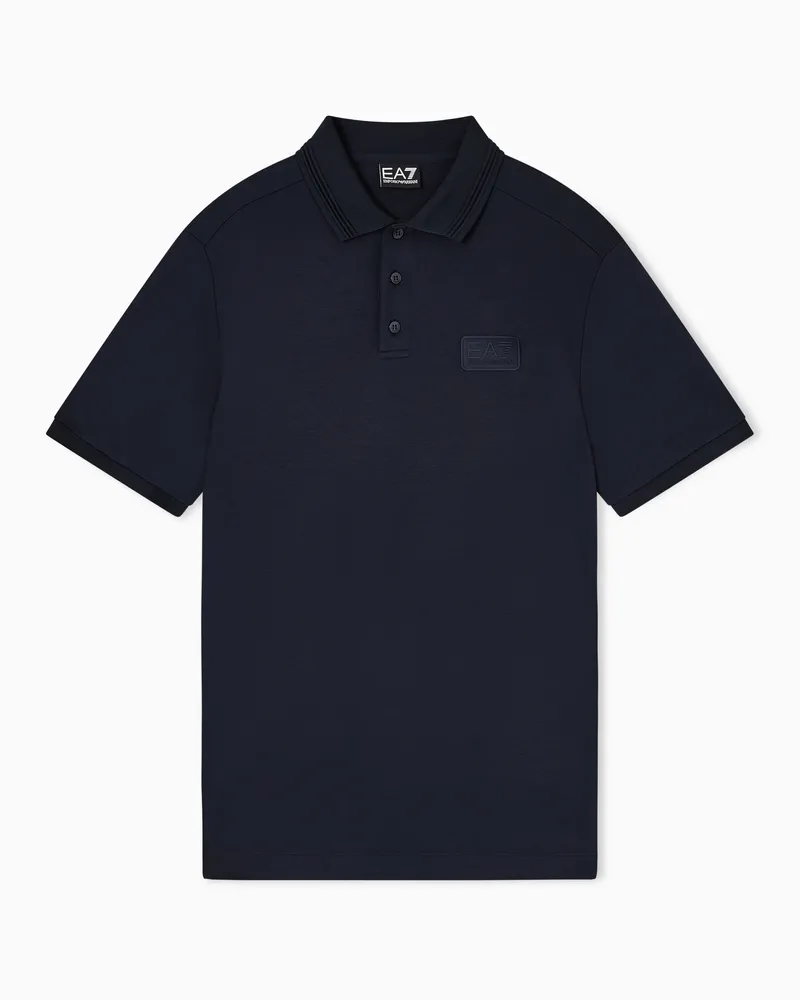 EA7 Lux Identity Poloshirt aus einer Modalmischung Marineblau